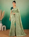 Afs Rutvi Silk Akira Cotton Thread Embroidery Saree
